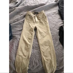 Zara High Waisted Skinny Jeggings - light olive